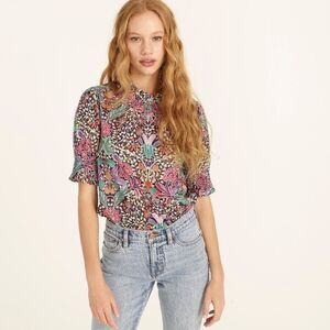 J. Crew Puff-sleeve top in Liberty Elm House Floral XXS